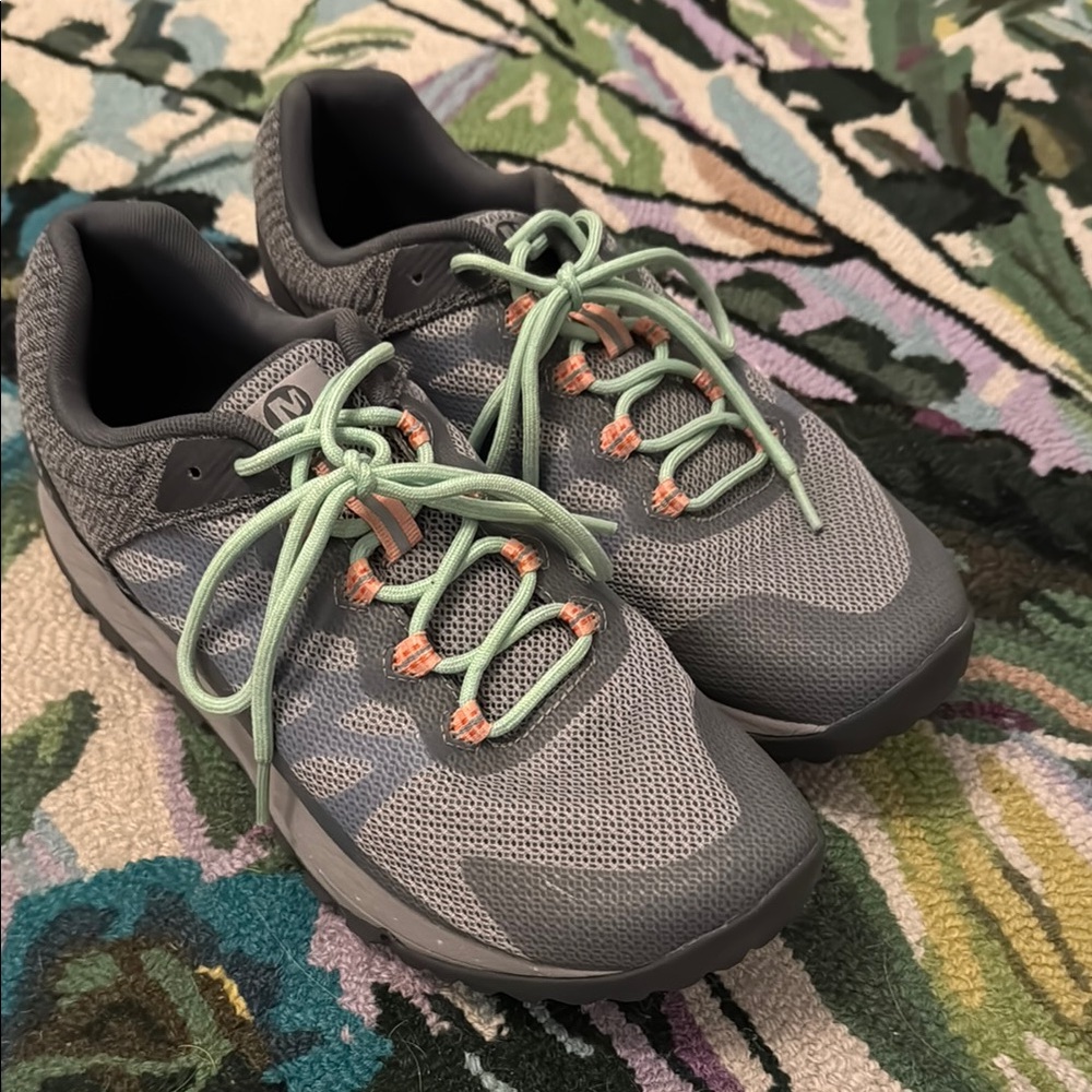 Merrell Gray and Mint Green Sneakers